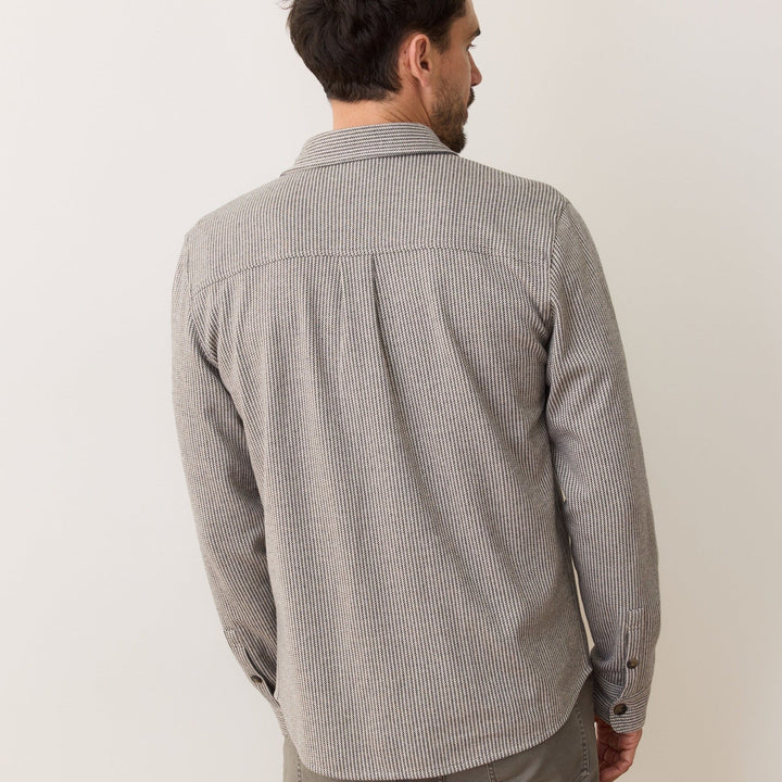 Pacifica Stretch Twill Shirt | Grey Railroad Stripe