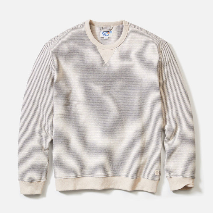 Cloud 9 Fleece Relaxed Crewneck | Driftwood Mini Stripe