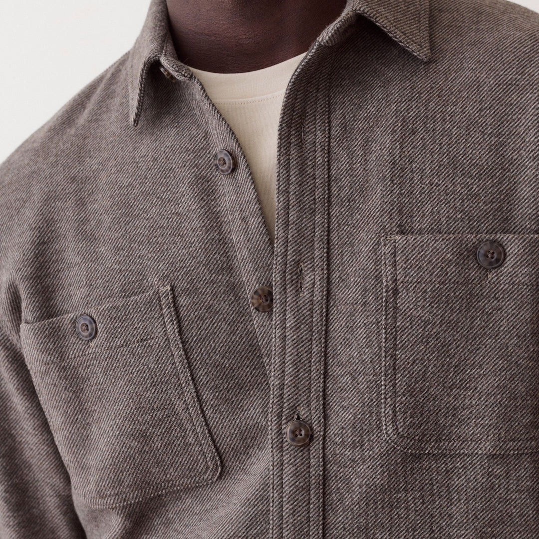 Pacifica Stretch Twill Overshirt | Brown
