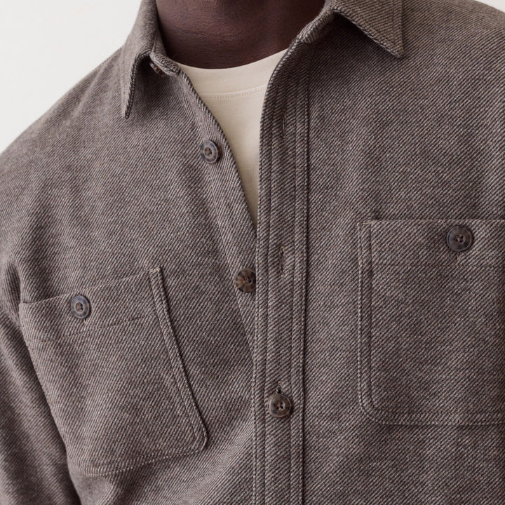 Pacifica Stretch Twill Overshirt | Brown