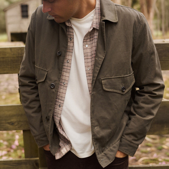 The Sawyer Waxed Trucker Jacket | Olive