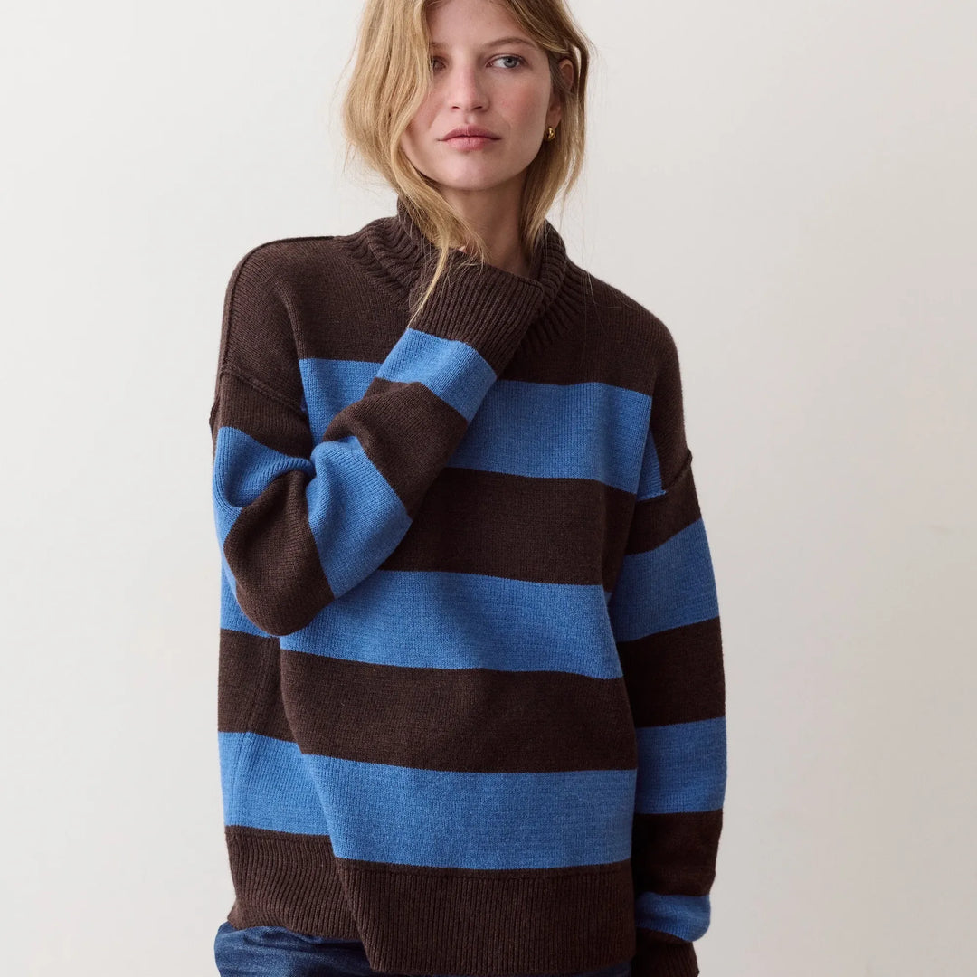 Maggie Rollneck Sweater | Chocolate & Coronet