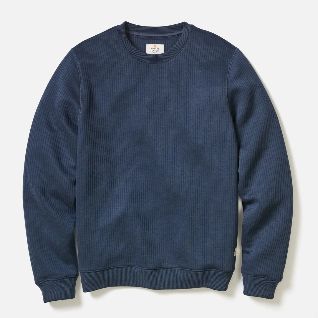 Corbet Quilted Crewneck | Navy