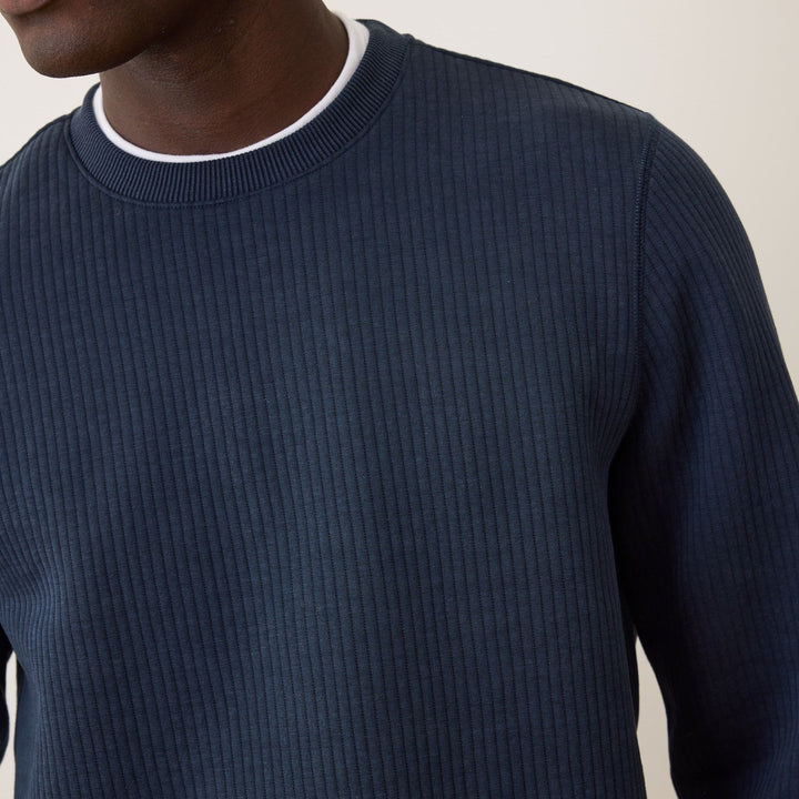 Corbet Quilted Crewneck | Navy