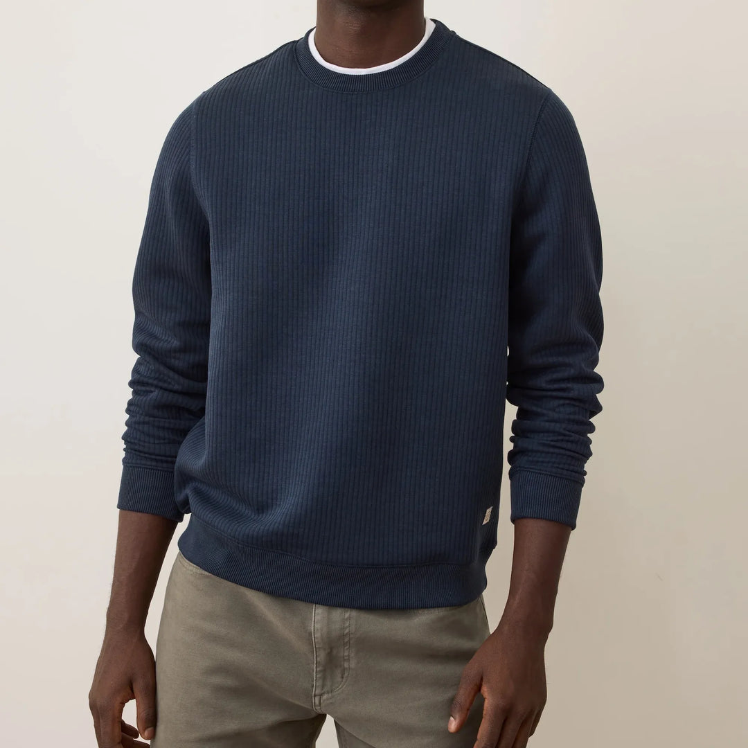 Corbet Quilted Crewneck | Navy