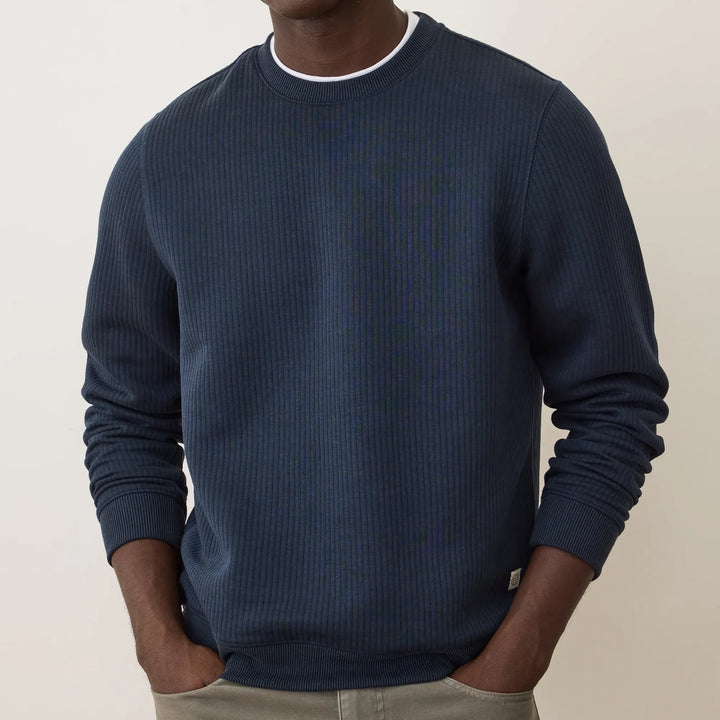 Corbet Quilted Crewneck | Navy