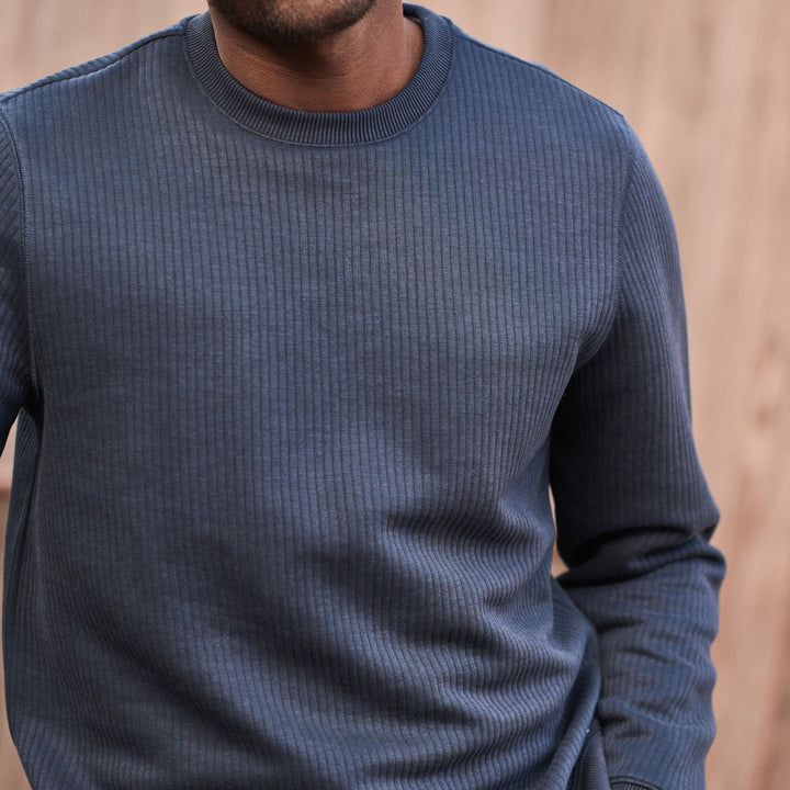 Corbet Quilted Crewneck | Navy