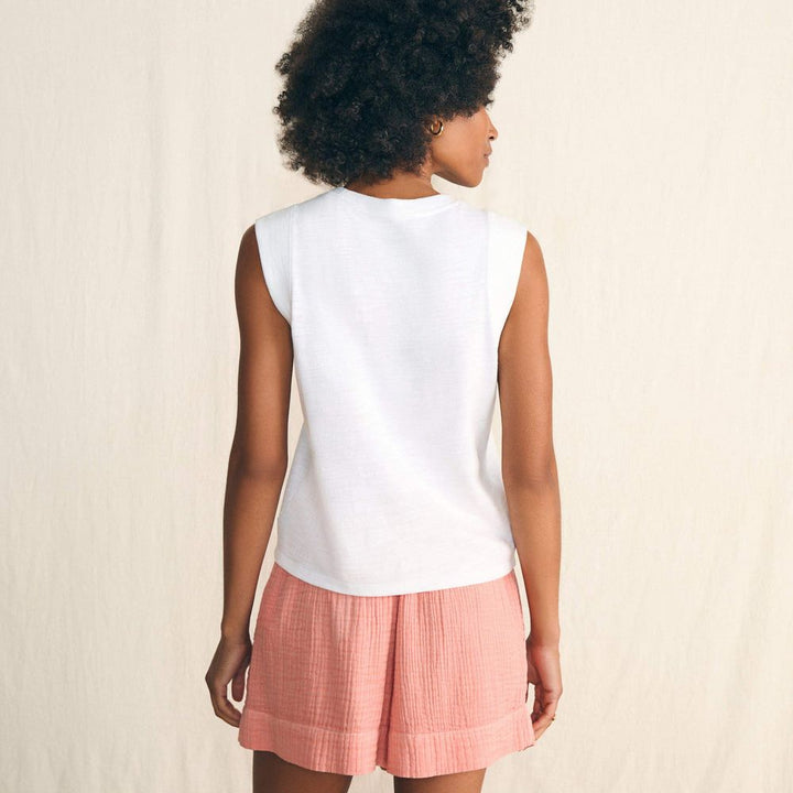 Sunwashed Slub Muscle Tank | White