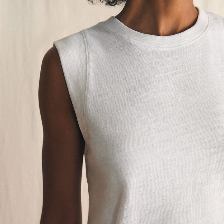 Sunwashed Slub Muscle Tank | White