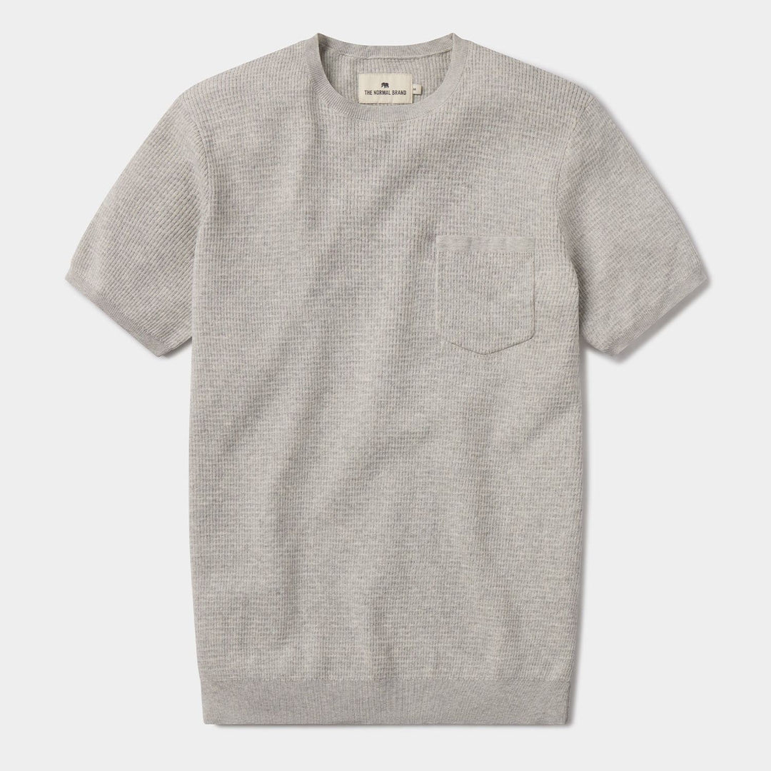 Waffle Knit Sweater Tee | Stone