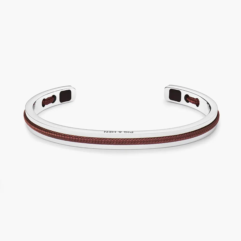 Navarch 6mm Bracelet | Velvet Red/Silver