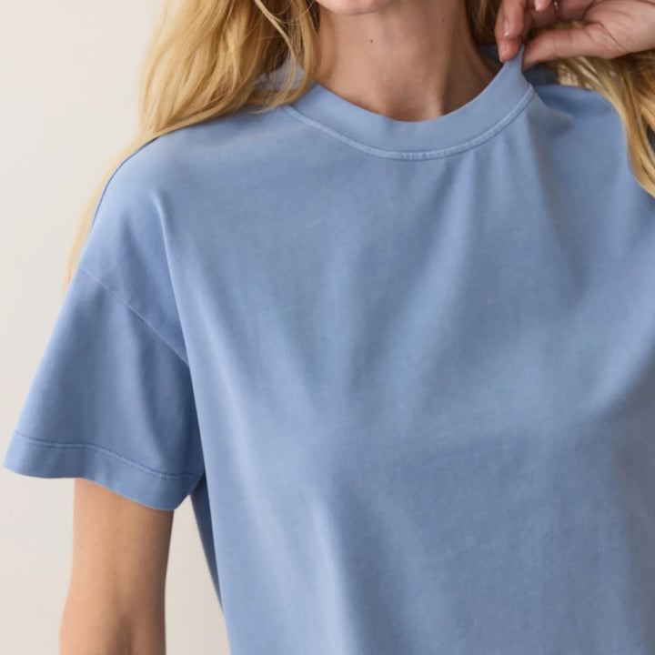 Luxe Jersey Crew Tee | Coastal Blue