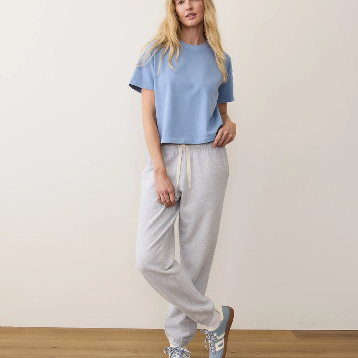 Luxe Jersey Crew Tee | Coastal Blue