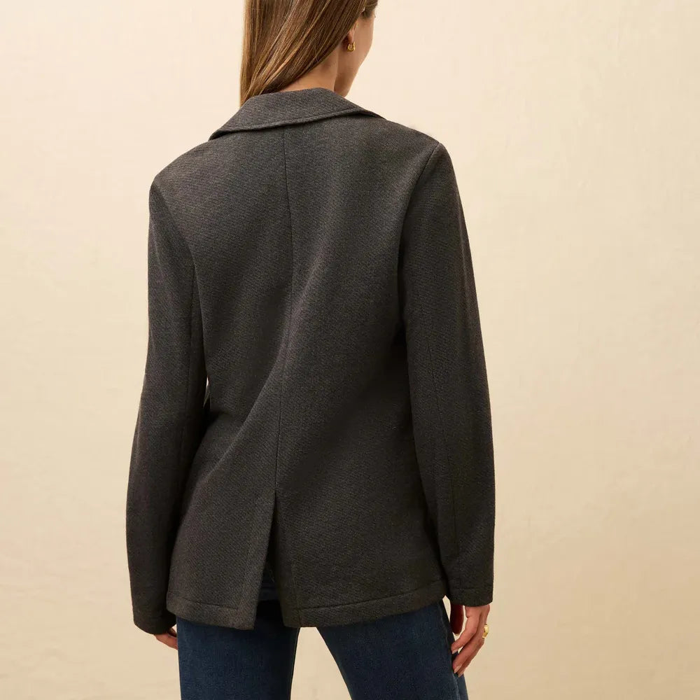 Inlet Knit Blazer - Black Sky Melange