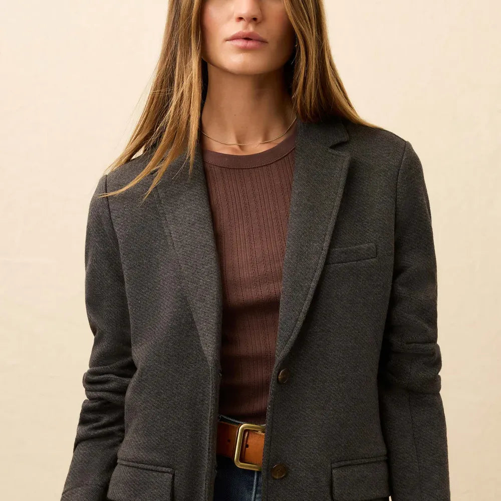 Inlet Knit Blazer - Black Sky Melange