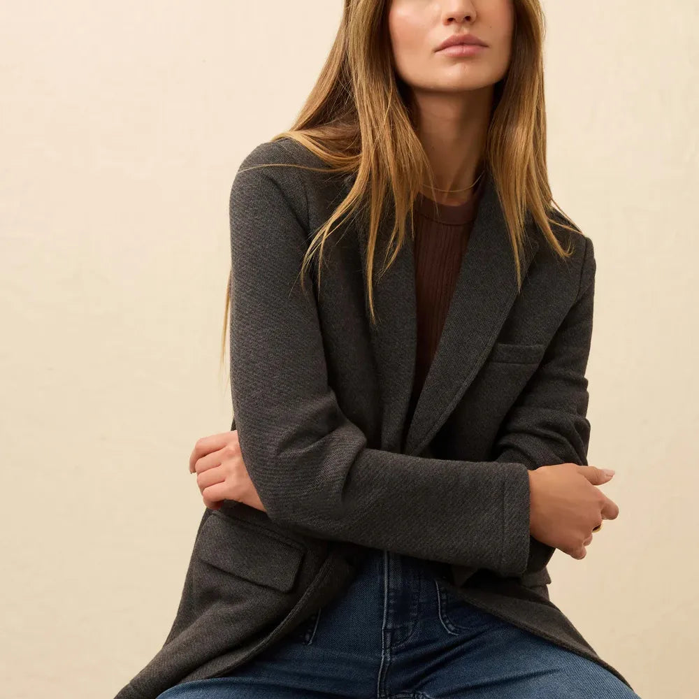 Inlet Knit Blazer - Black Sky Melange