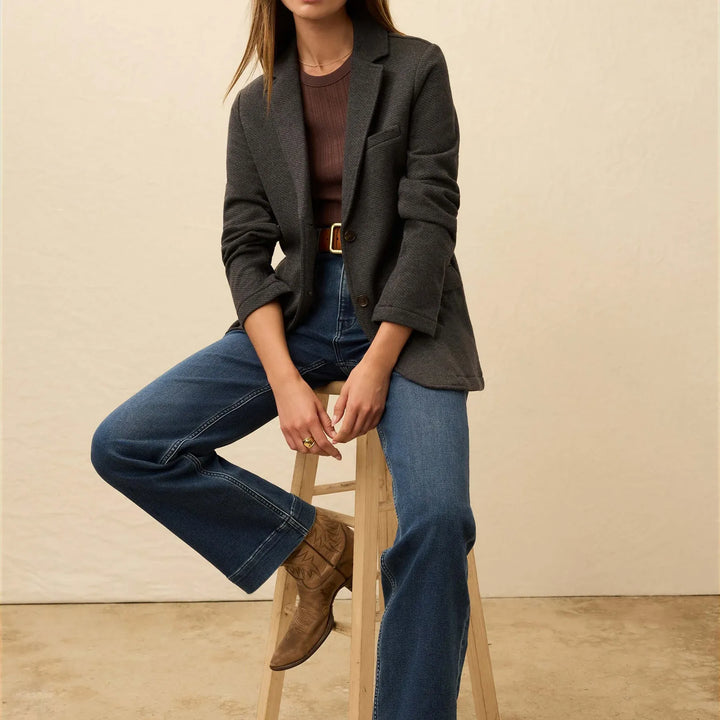 Inlet Knit Blazer - Black Sky Melange