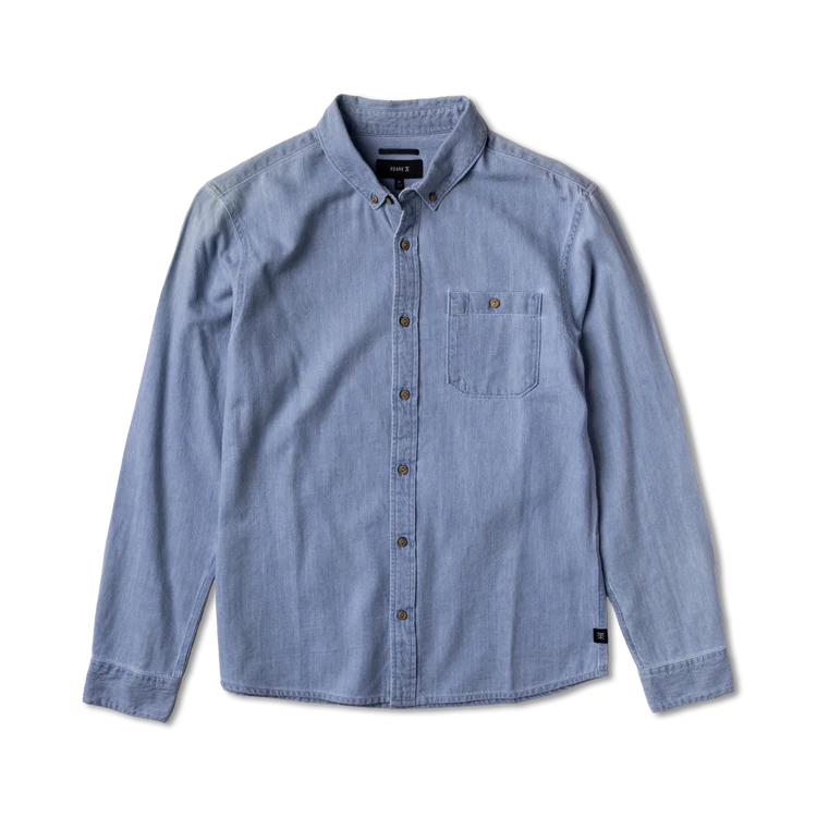 Scholar Chambray Button Up Shirt | Bleached
