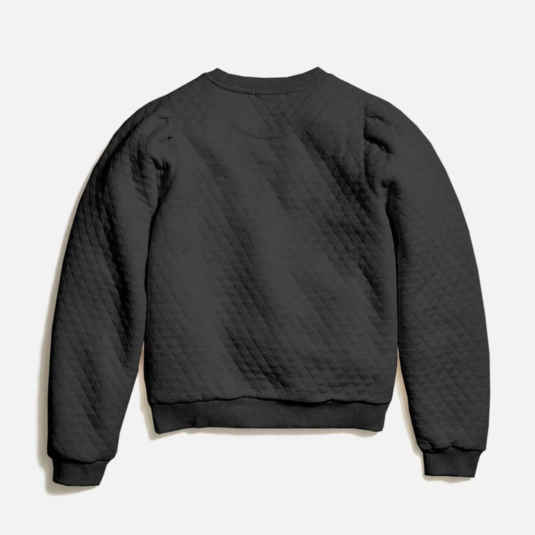Corbet Diamond Quilted Crewneck | Charcoal