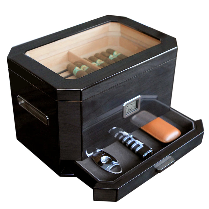 Octodor Glass Top Humidor | Black