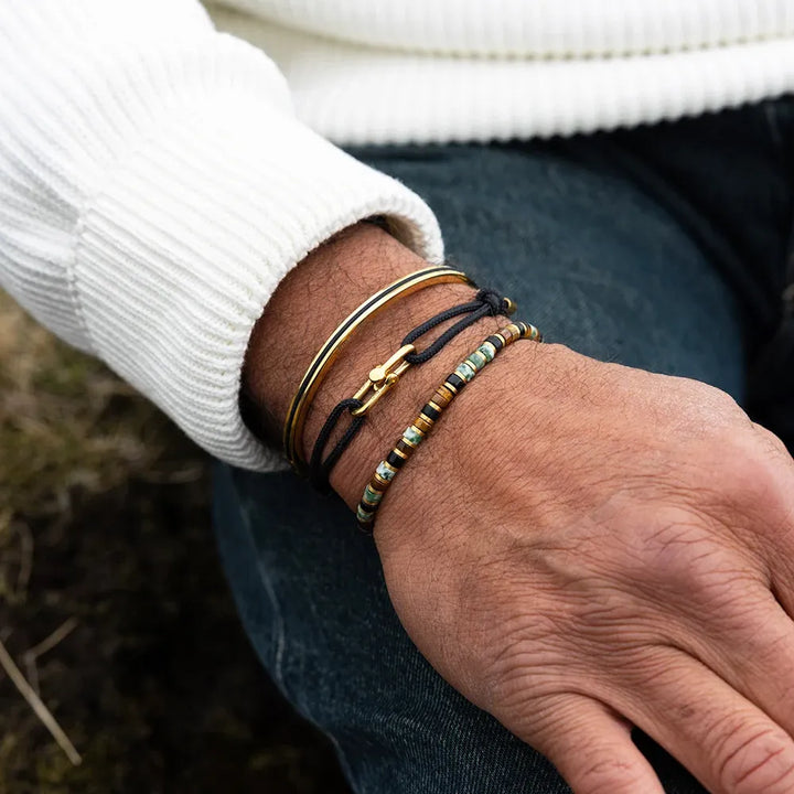 Navarch 4mm CLSD Braclet | Black/Gold