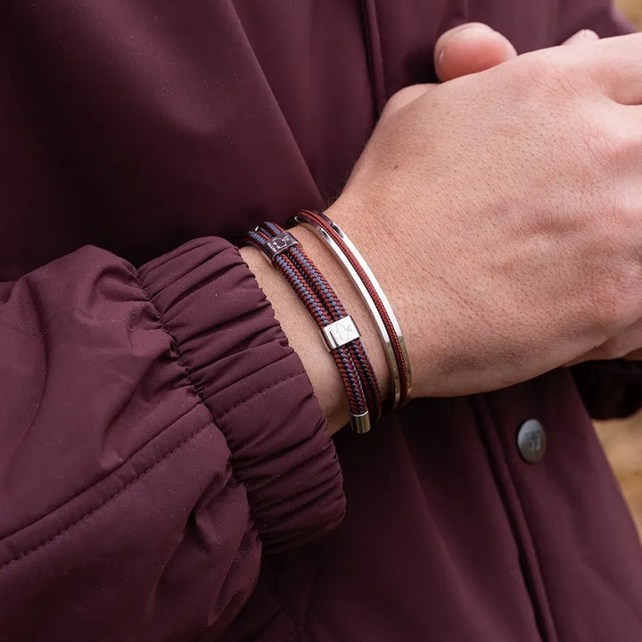 Navarch 6mm Bracelet | Velvet Red/Silver