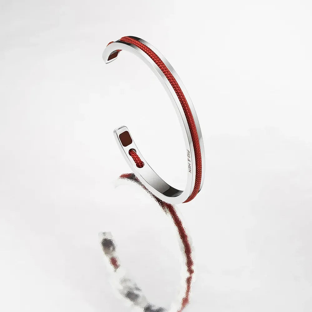 Navarch 6mm Bracelet | Velvet Red/Silver