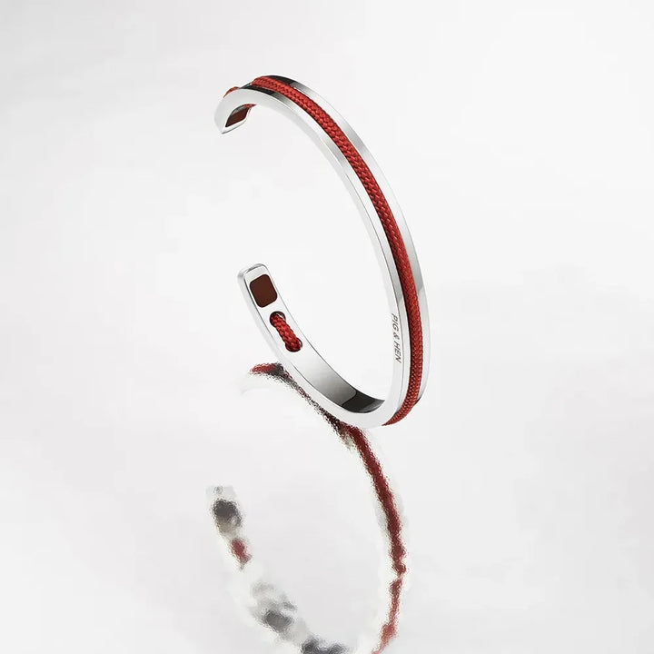 Navarch 6mm Bracelet | Velvet Red/Silver