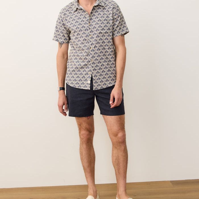 Stretch Selvage Short Sleeve | India Agave Print