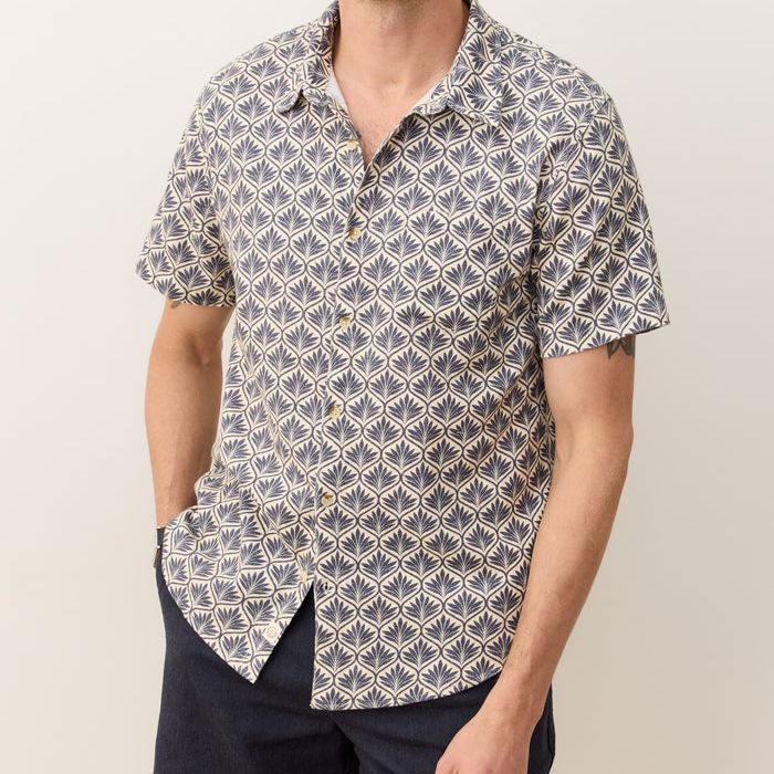 Stretch Selvage Short Sleeve | India Agave Print