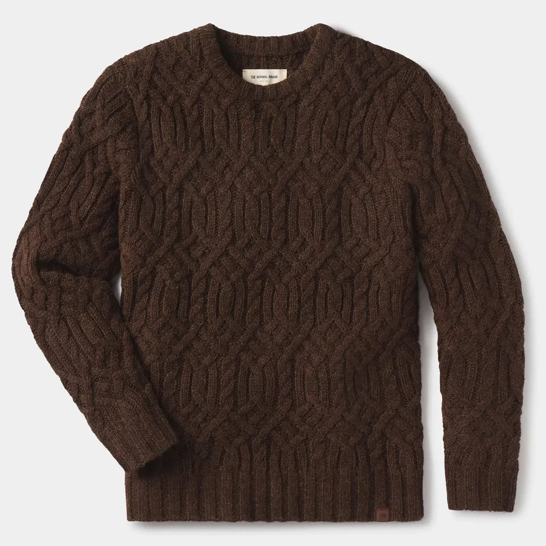 Trellis Cable Pullover | Dark Brown