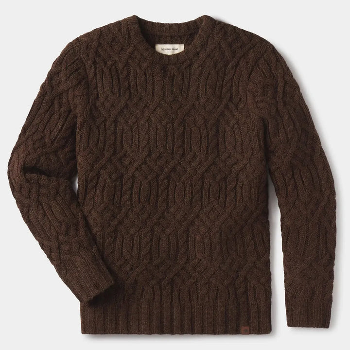 Trellis Cable Pullover | Dark Brown