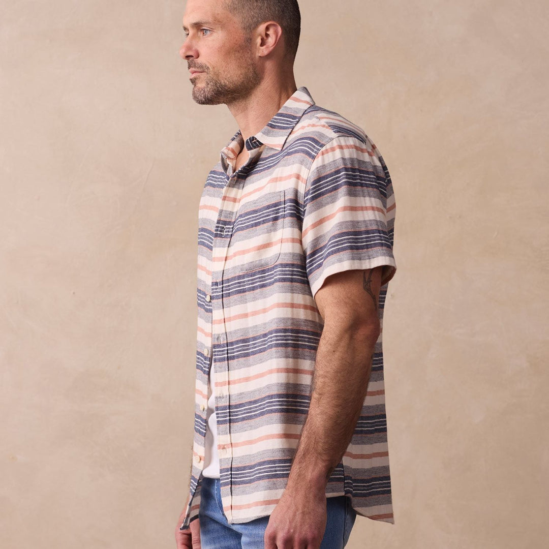 Freshwater Short Sleeve Shirt | Adobe Rose Stripe