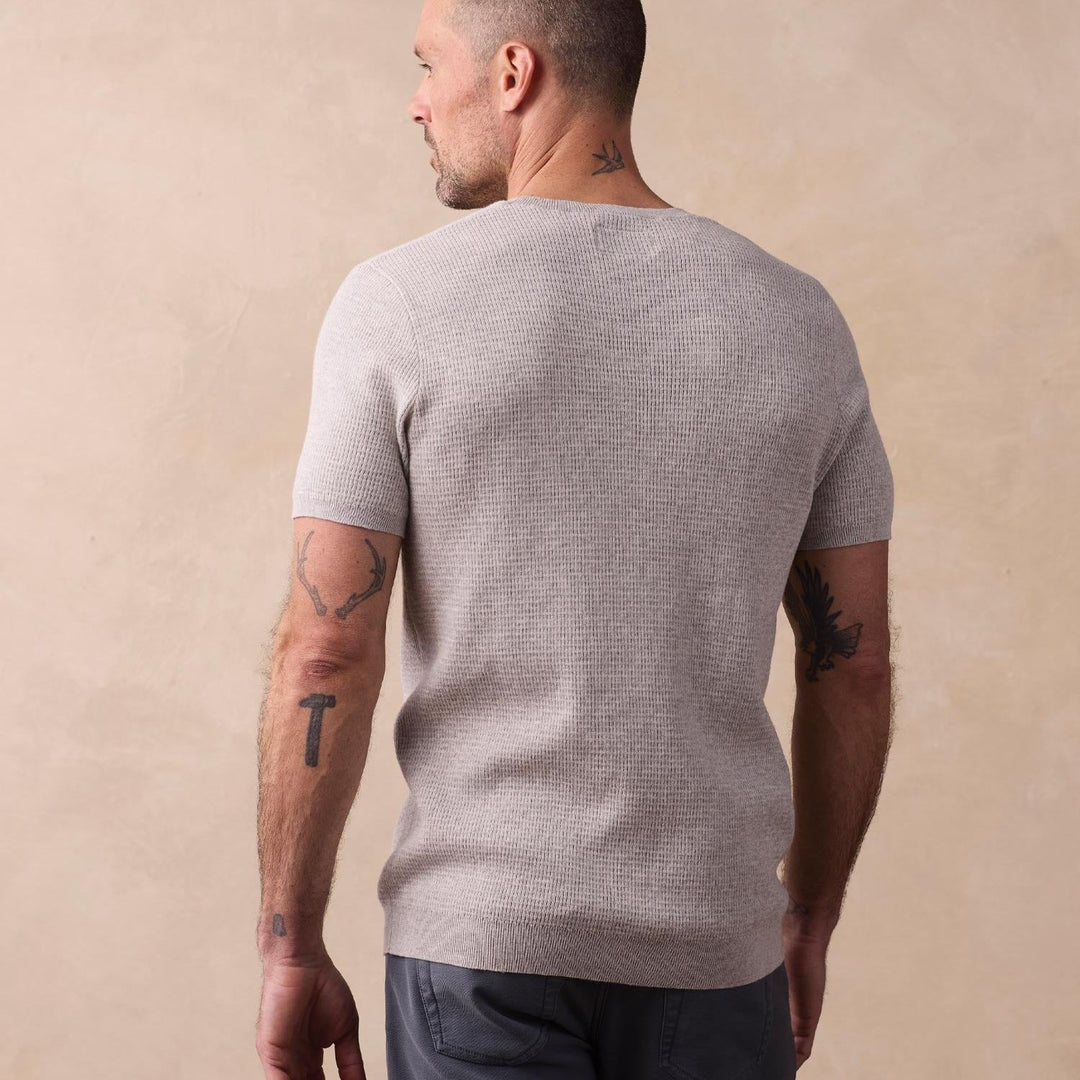 Waffle Knit Sweater Tee | Stone