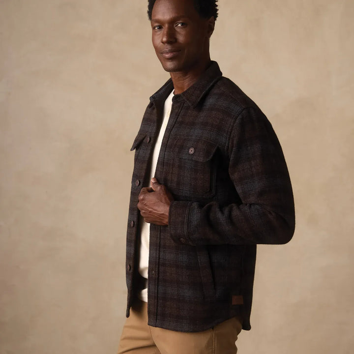 Brightside Flannel Lined Workwear Jacket | Brown Plaid
