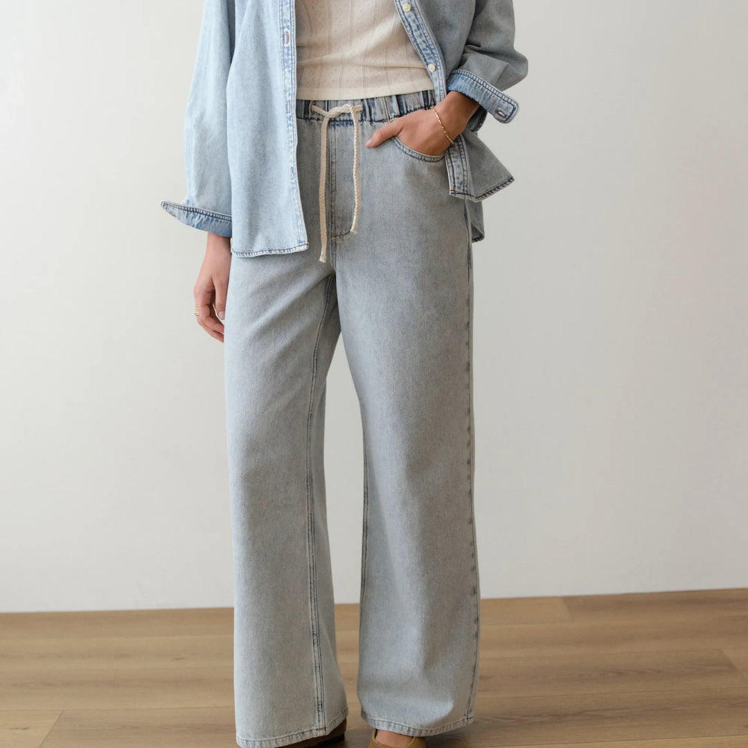 Ella Wide Leg Pant | Light Wash