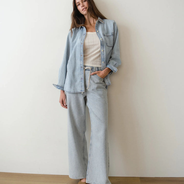 Ella Wide Leg Pant | Light Wash