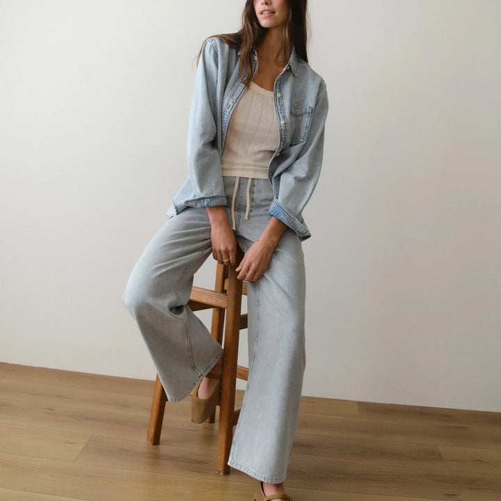Ella Wide Leg Pant | Light Wash