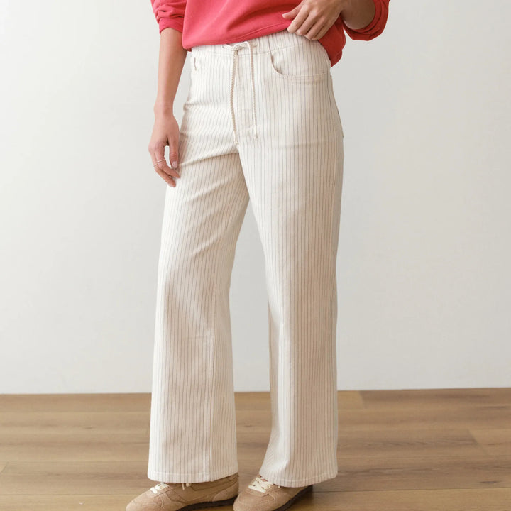 Ella Wide Leg Pant | Ticking Stripe
