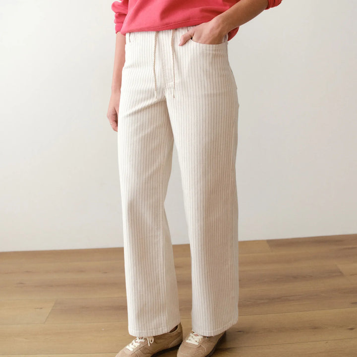 Ella Wide Leg Pant | Ticking Stripe
