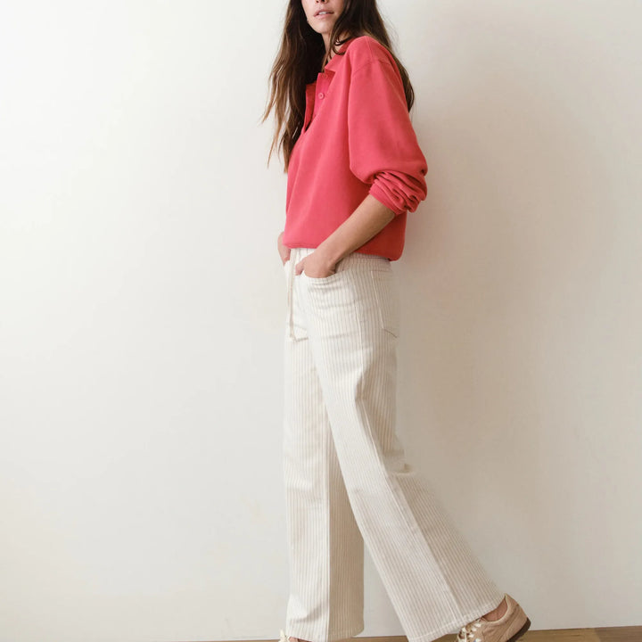 Ella Wide Leg Pant | Ticking Stripe