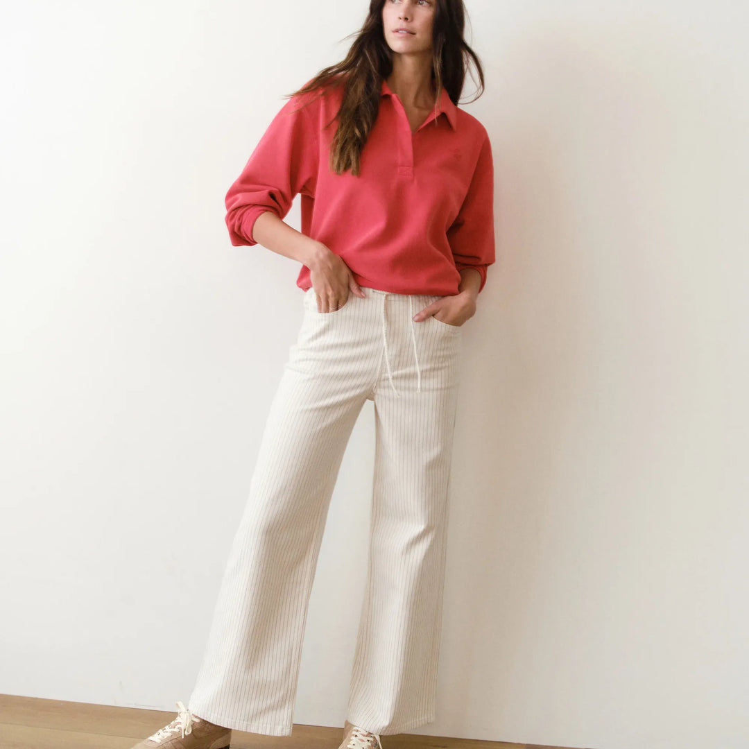 Ella Wide Leg Pant | Ticking Stripe