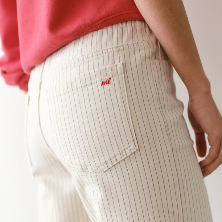 Ella Wide Leg Pant | Ticking Stripe