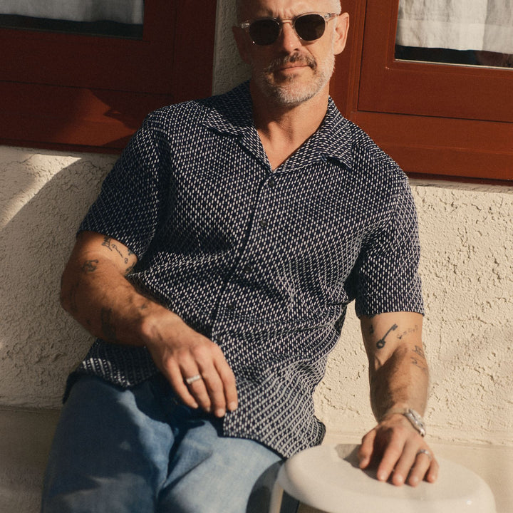 The Davis Shirt | Indigo Raindrop Sashiko