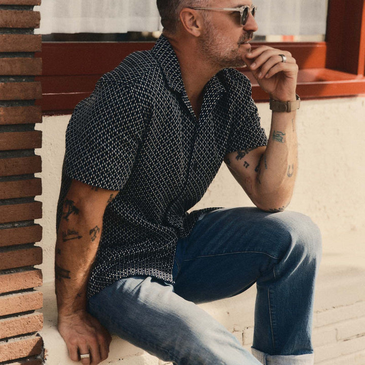The Davis Shirt | Indigo Raindrop Sashiko