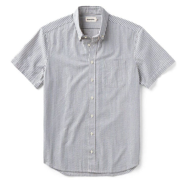 The Short Sleeve Jack | Steel Blue Stripe Seersucker