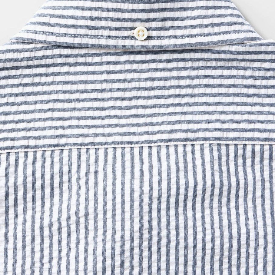 The Short Sleeve Jack | Steel Blue Stripe Seersucker