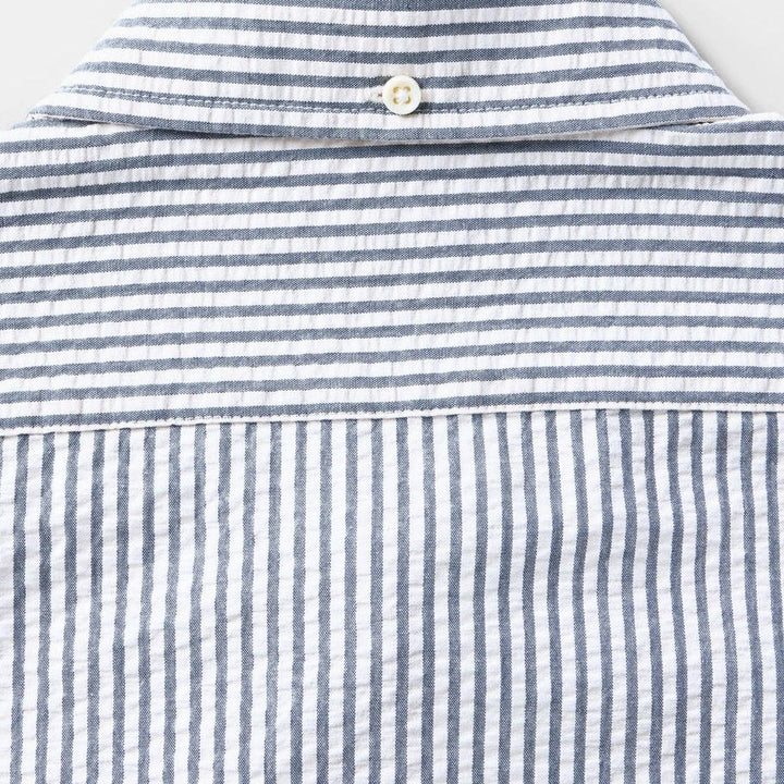 The Short Sleeve Jack | Steel Blue Stripe Seersucker