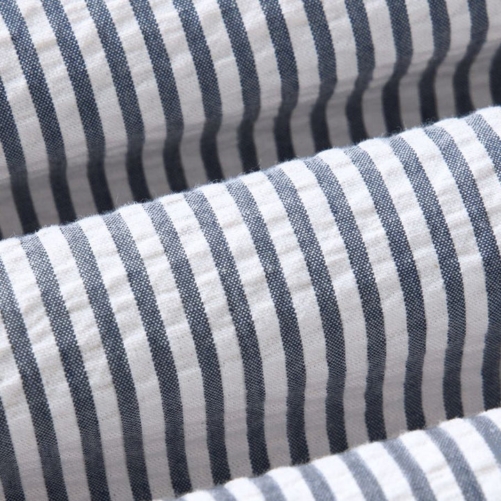 The Short Sleeve Jack | Steel Blue Stripe Seersucker