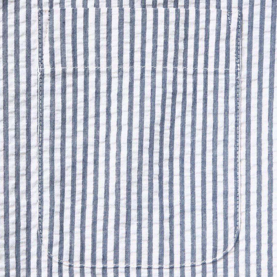 The Short Sleeve Jack | Steel Blue Stripe Seersucker